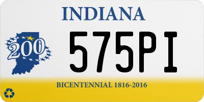 IN license plate 575PI