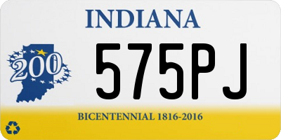 IN license plate 575PJ