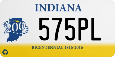 IN license plate 575PL