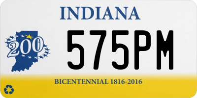 IN license plate 575PM