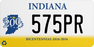 IN license plate 575PR