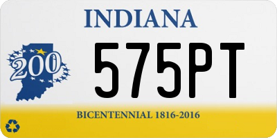 IN license plate 575PT