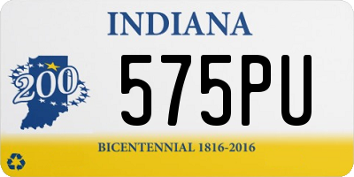 IN license plate 575PU