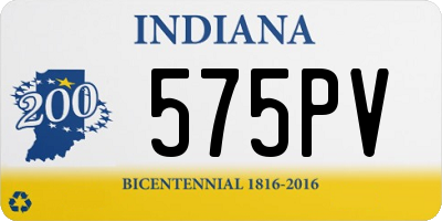 IN license plate 575PV