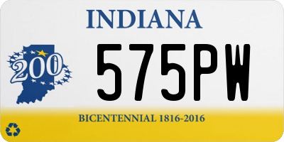 IN license plate 575PW