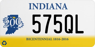 IN license plate 575QL