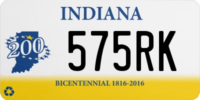 IN license plate 575RK