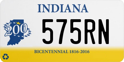 IN license plate 575RN