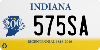 IN license plate 575SA