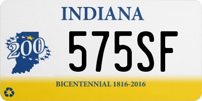 IN license plate 575SF