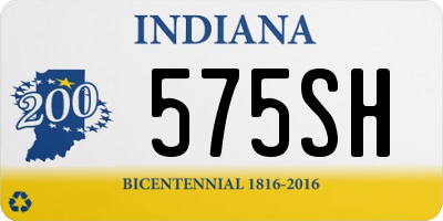 IN license plate 575SH