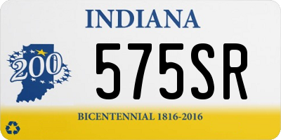 IN license plate 575SR