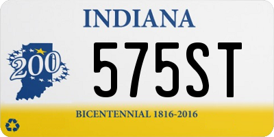 IN license plate 575ST