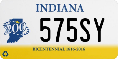 IN license plate 575SY