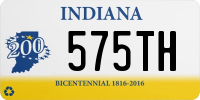 IN license plate 575TH