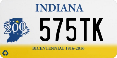 IN license plate 575TK