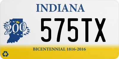 IN license plate 575TX