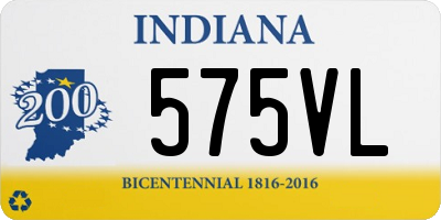 IN license plate 575VL