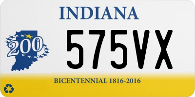 IN license plate 575VX