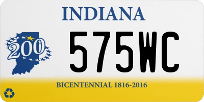 IN license plate 575WC