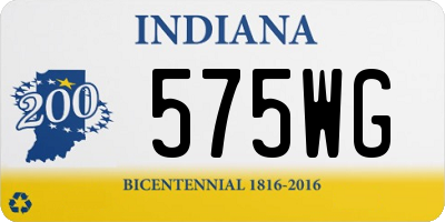 IN license plate 575WG