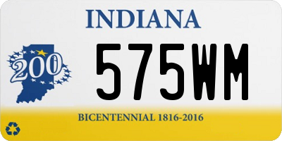 IN license plate 575WM