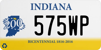 IN license plate 575WP