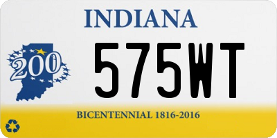 IN license plate 575WT