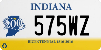 IN license plate 575WZ