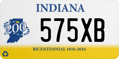 IN license plate 575XB