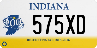 IN license plate 575XD