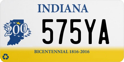 IN license plate 575YA