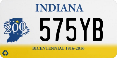 IN license plate 575YB