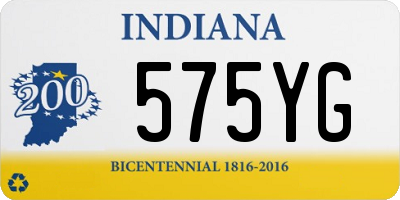 IN license plate 575YG