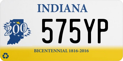 IN license plate 575YP