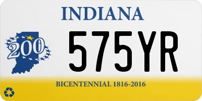 IN license plate 575YR