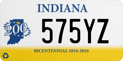 IN license plate 575YZ