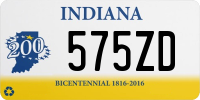 IN license plate 575ZD