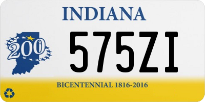 IN license plate 575ZI