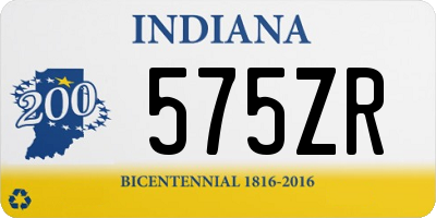 IN license plate 575ZR