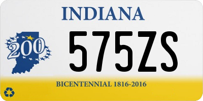 IN license plate 575ZS