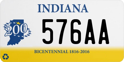 IN license plate 576AA