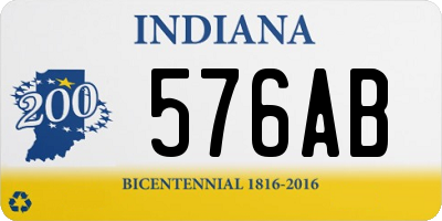 IN license plate 576AB