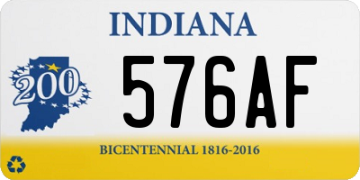 IN license plate 576AF