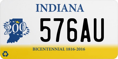 IN license plate 576AU