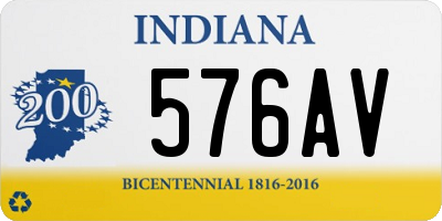 IN license plate 576AV