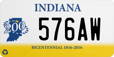 IN license plate 576AW