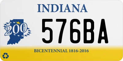 IN license plate 576BA