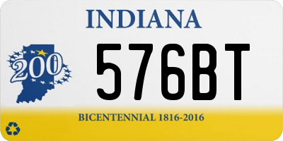 IN license plate 576BT