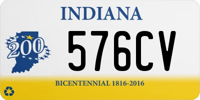 IN license plate 576CV